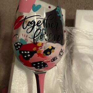 Colorful Hand-Painted Wine Glass